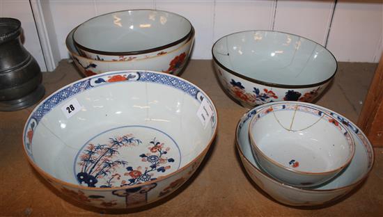 Six 18th century and later Chinese bowls